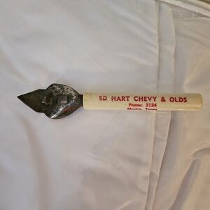 Vintage Bottle Opener with Cream Handle-Chevy
